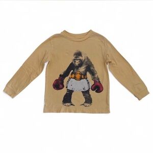 Old Navy Boys Boxer Gorilla Graphic Long Sleeve Tee - Size 5 (XS)
